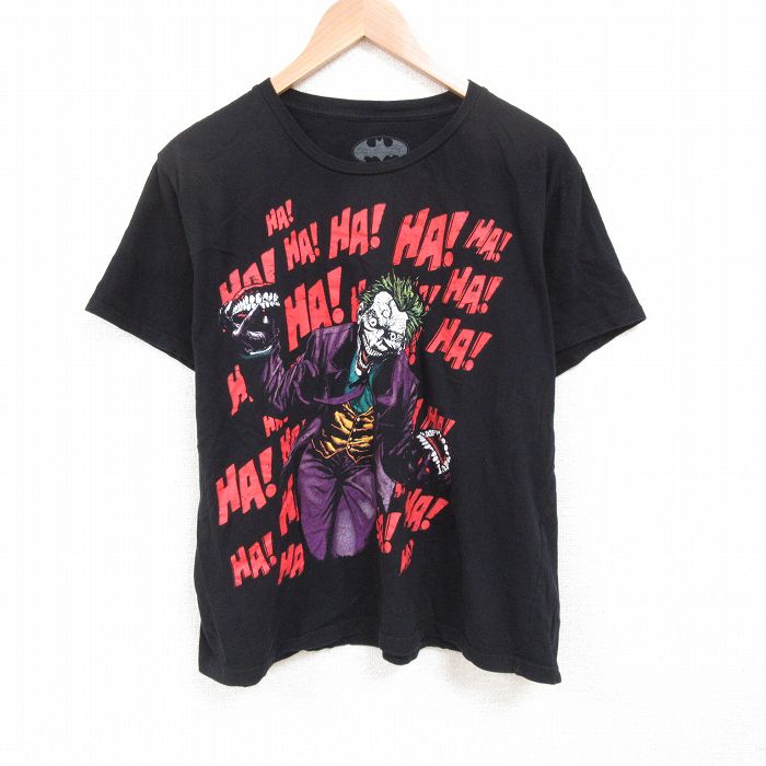 XL★古着 半袖 Tシャツ メンズ DCコミックス バットマン BATMAN ジョーカー 大きいサイズ コットン クルーネック 黒 ブラック 25jun09 中古