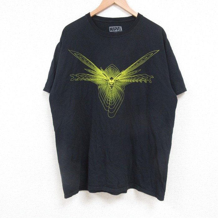 XL★古着 半袖 Tシャツ メンズ マーベル アントマン コットン クルーネック 黒 ブラック 25jun10 中古