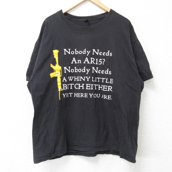 ヘインズ 半袖Tシャツ メッセージ ブラック XL | 古着