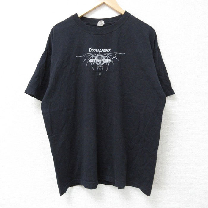 XL★古着 半袖 Tシャツ メンズ クアーズライト コットン クルーネック 黒 ブラック 25jun10 中古