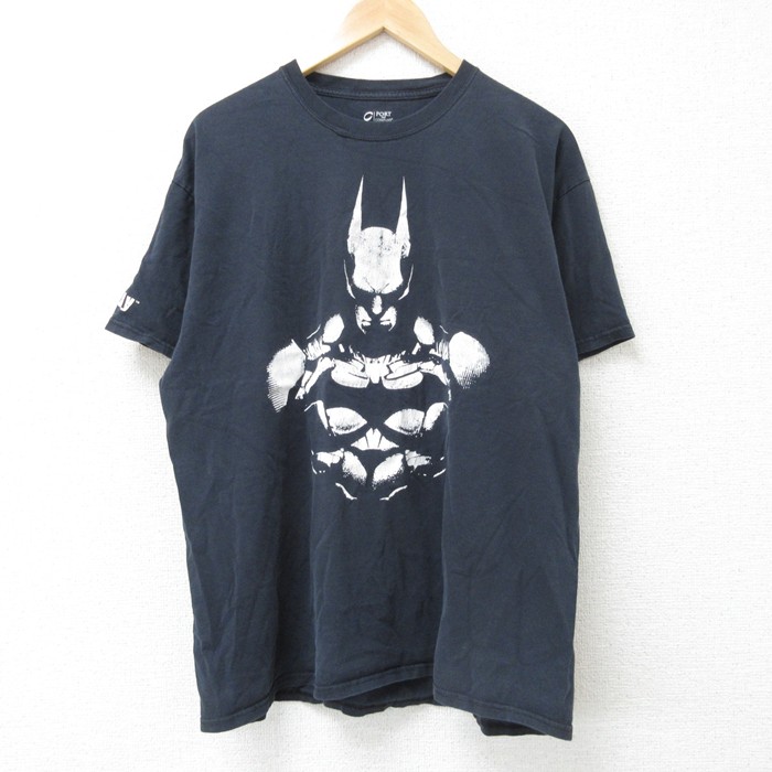 L★古着 半袖 Tシャツ メンズ DCコミックス バットマン BATMAN コットン クルーネック 黒 ブラック 25jun10 中古