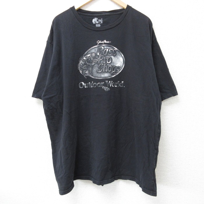 XL★古着 半袖 Tシャツ メンズ バスプロショップス 大きいサイズ コットン クルーネック 黒 ブラック 25jun10 中古