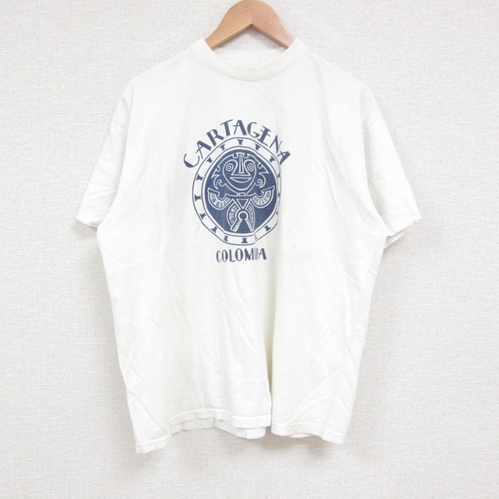 L★古着 半袖 Tシャツ メンズ コロンビア COLUMBIA クルーネック 白 ホワイト 25jun14 中古