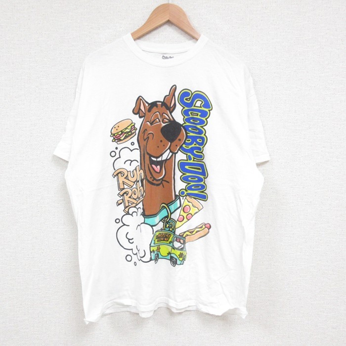 XL★古着 半袖 Tシャツ メンズ スクービードゥー コットン クルーネック 白 ホワイト 25jun14 中古