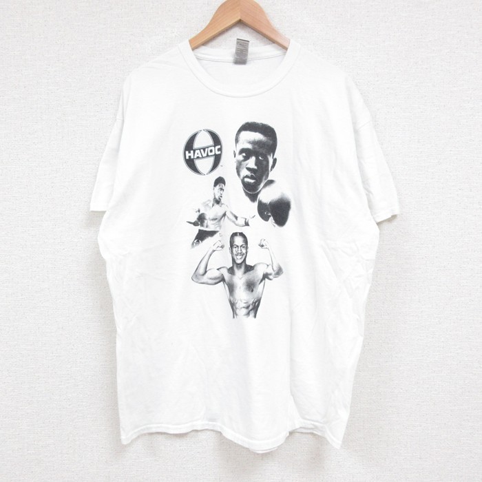 XL★古着 半袖 Tシャツ メンズ HAVOC コットン クルーネック 白 ホワイト 25jun14 中古