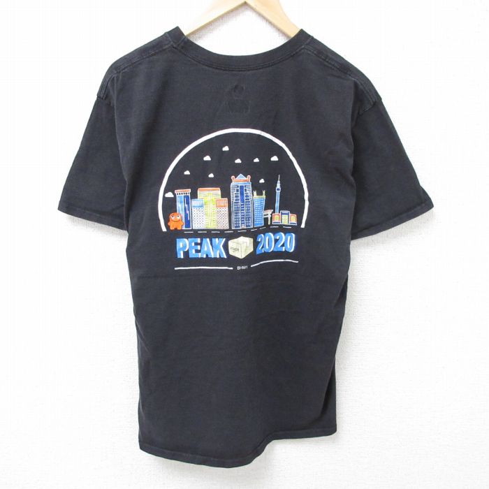 L★古着 ヘインズ Hanes 半袖 Tシャツ メンズ アマゾン PEAK コットン クルーネック 黒 ブラック 25jun11 中古