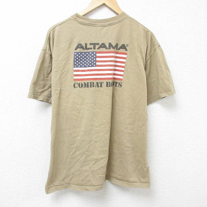 XL★古着 半袖 Tシャツ メンズ ALTAMA 大きいサイズ コットン クルーネック ベージュ カーキ 25jun11 中古