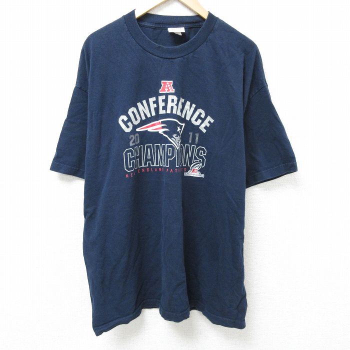 【50%OFF】NFL ニューイングランドペイトリオッツ 半袖Tシャツ アメフト ネイビー XL | 古着