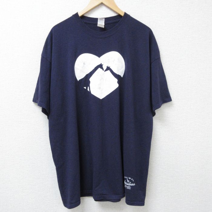 半袖Tシャツ キリン ネイビー霜降り XL | 古着