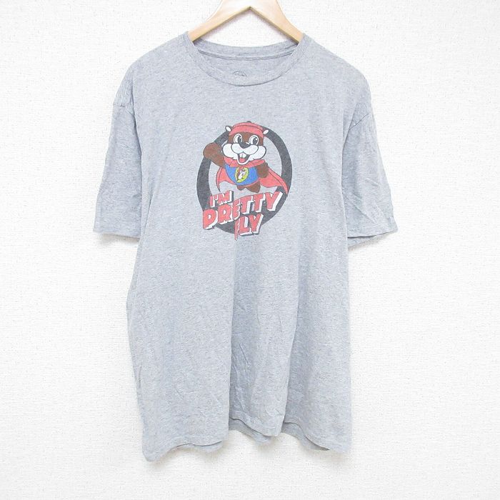 XL★古着 半袖 Tシャツ メンズ バッキーズ 大きいサイズ クルーネック グレー 霜降り 25jun13 中古