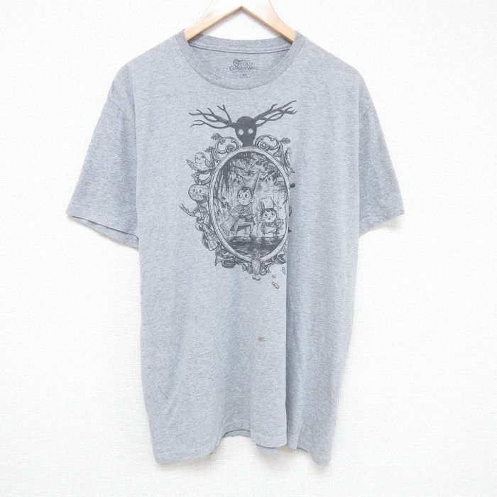 XL★古着 半袖 Tシャツ メンズ アニメ オーバーザガーデンウォール 大きいサイズ クルーネック グレー 霜降り 【spe】 25jun13 中古