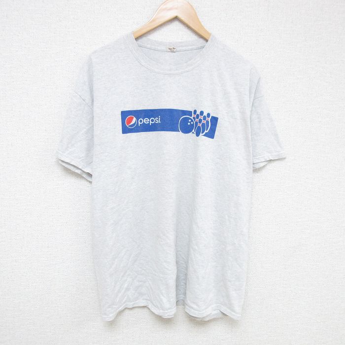 XL★古着 半袖 Tシャツ メンズ ペプシ 大きいサイズ クルーネック 薄グレー 霜降り 25jun13 中古