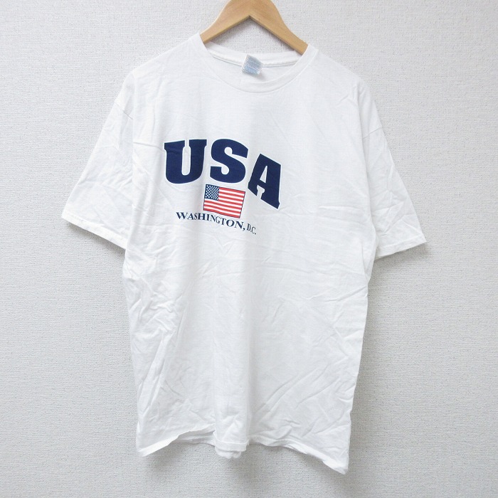 XL★古着 半袖 Tシャツ メンズ ワシントンDC コットン クルーネック 白 ホワイト 25jun16 中古