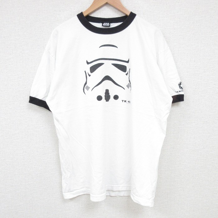 XL★古着 半袖 Tシャツ メンズ スターウォーズ STAR WARS ストームトルーパー コットン クルーネック 白 ホワイト 25jun18 中古