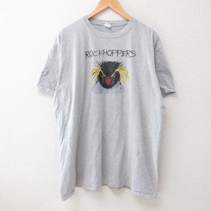 グレー霜降り半袖Tシャツ ペンギン XL | 古着