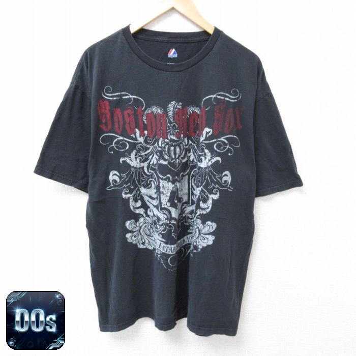 【50%OFF】マジェスティック 00s 半袖Tシャツ ボストンレッドソックス ブラック XL | 古着
