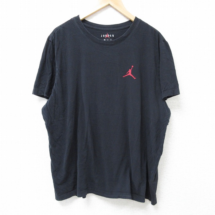 XL★古着 半袖 Tシャツ メンズ マイケルジョーダン エアジョーダン 大きいサイズ コットン クルーネック 黒 ブラック 25jun16 中古