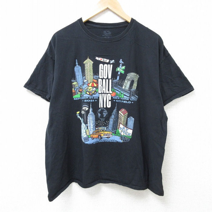 XL★古着 フルーツオブザルーム 半袖 Tシャツ メンズ ヒップホップ ラップ ビリーアイリッシュ エイサップロッキー コットン クルーネック 黒 ブラック 【spe】 25jun16 中古