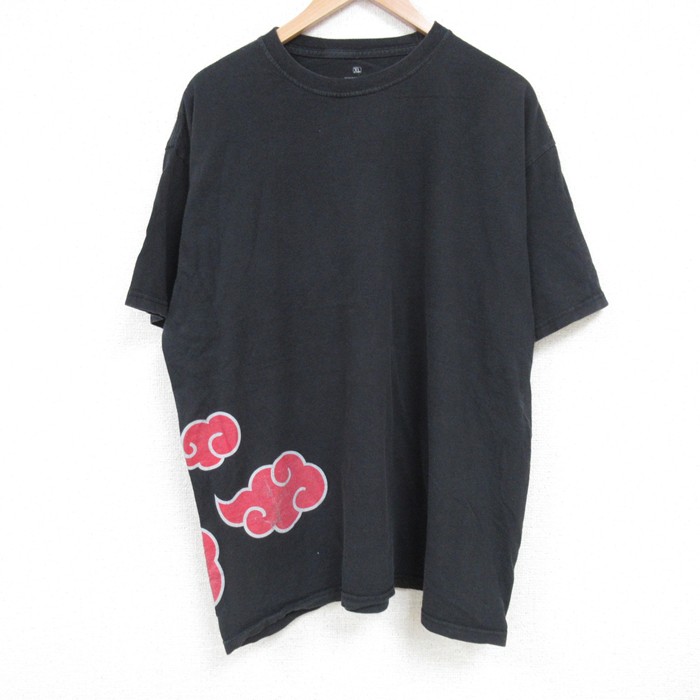 XL★古着 リップルジャンクション 半袖 Tシャツ メンズ アニメ ナルト疾風伝 暁 フリーダム コットン クルーネック 黒 ブラック 【spe】 25jun17 中古
