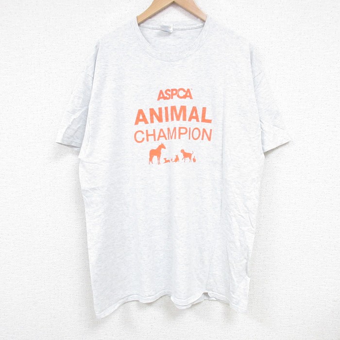 半袖Tシャツ アニマル グレー XL | 古着