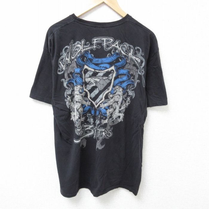 【20%OFF】XL★古着 半袖 Tシャツ メンズ GRACE コットン クルーネック 黒 ブラック 25jun19 中古