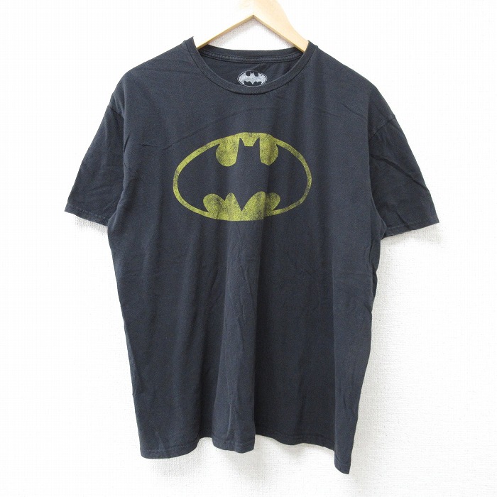 XL★古着 半袖 Tシャツ メンズ DCコミックス バットマン BATMAN コットン クルーネック 黒 ブラック 25jun18 中古