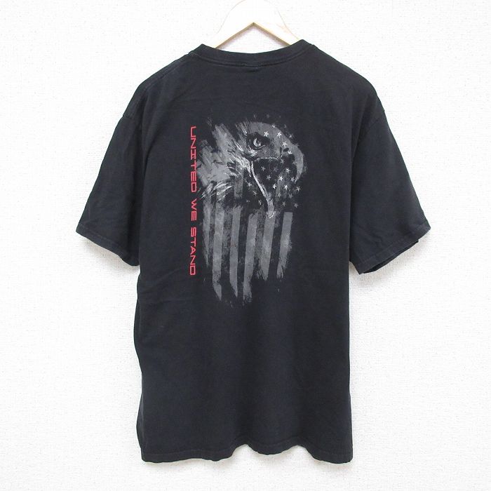 XL★古着 Crazy Shirts 半袖 Tシャツ メンズ 鳥 コットン クルーネック 黒 ブラック 25jun21 中古