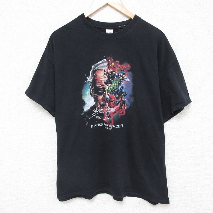 XL★古着 半袖 Tシャツ メンズ スタンリー 大きいサイズ コットン クルーネック 黒 ブラック 25jun21 中古