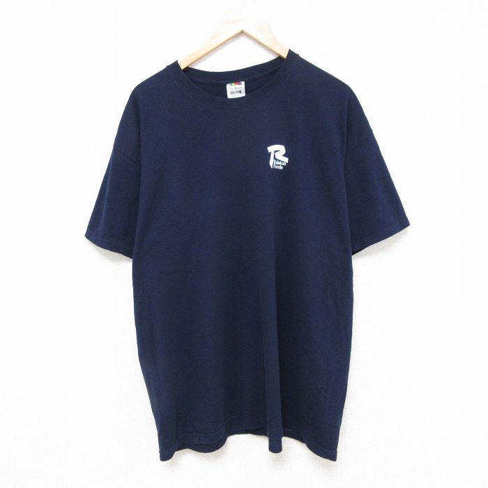 XL★古着 フルーツオブザルーム 半袖 ビンテージ Tシャツ メンズ 00年代 00s R 大きいサイズ クルーネック 紺 ネイビー 25jun20 中古
