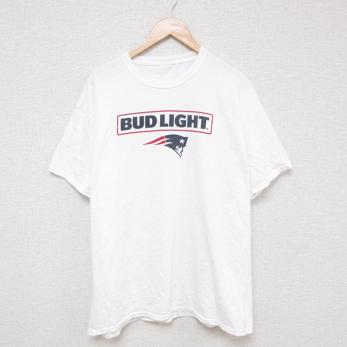 XL★古着 半袖 Tシャツ メンズ バドライト クルーネック 白 ホワイト 25jun20 中古