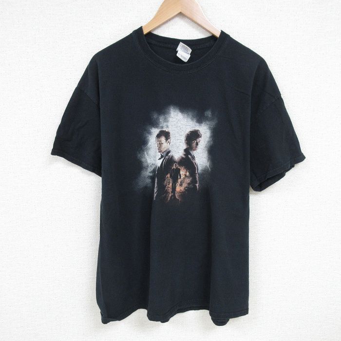 【20%OFF】XL★古着 半袖 Tシャツ メンズ ドラマ ドクターフー 大きいサイズ コットン クルーネック 黒 ブラック 25jun24 中古