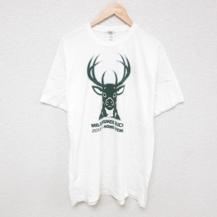 【50%OFF】XL★古着 フルーツオブザルーム 半袖 Tシャツ メンズ シカ コットン クルーネック 白 ホワイト 25jun27 中古