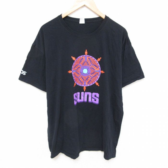 XL★古着 フルーツオブザルーム 半袖 Tシャツ メンズ SUNS コットン クルーネック 黒 ブラック 25jun27 中古