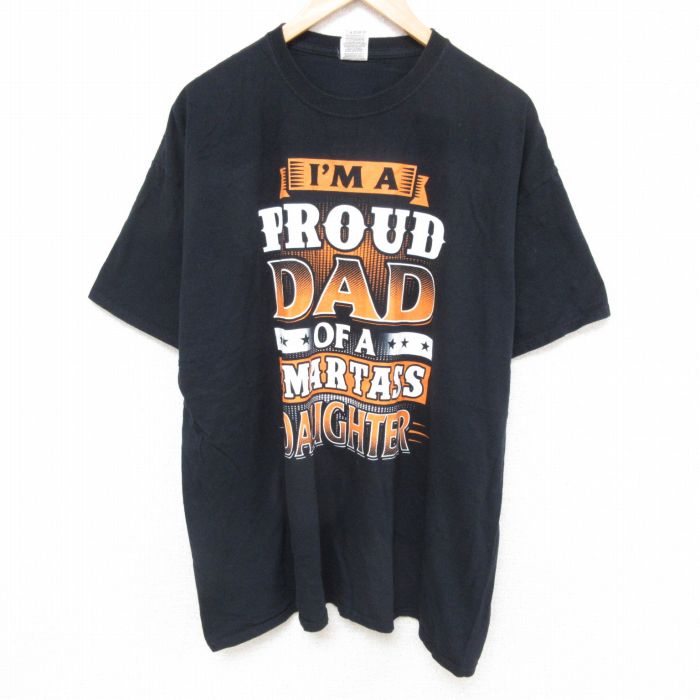 XL★古着 フルーツオブザルーム 半袖 Tシャツ メンズ DAD 大きいサイズ コットン クルーネック 黒 ブラック 25jun27 中古