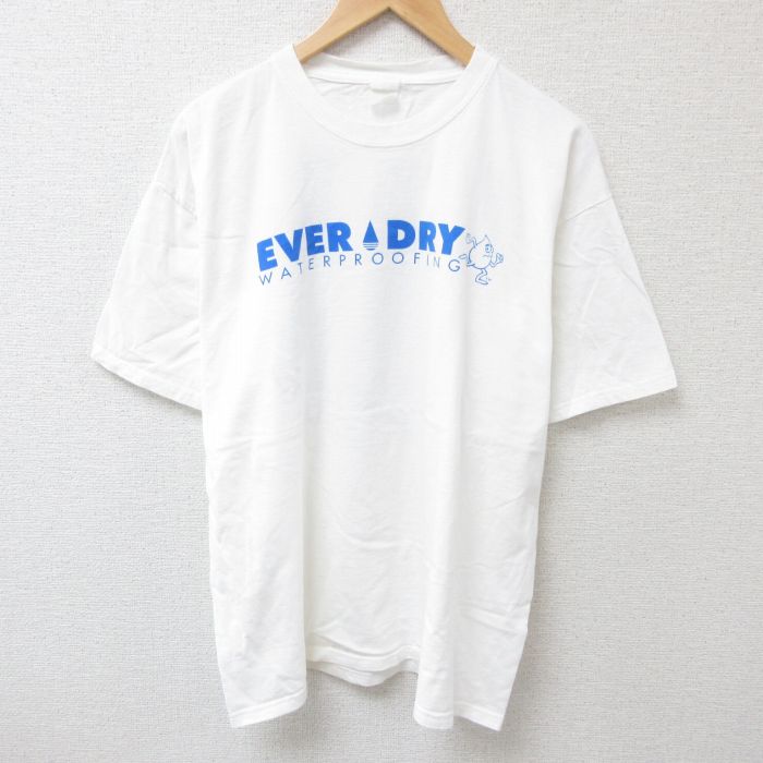 XL★古着 半袖 Tシャツ メンズ EVER クルーネック 白 ホワイト 25jun27 中古