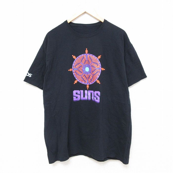 XL★古着 半袖 Tシャツ メンズ サンズ クルーネック 黒 ブラック 25jun26 中古