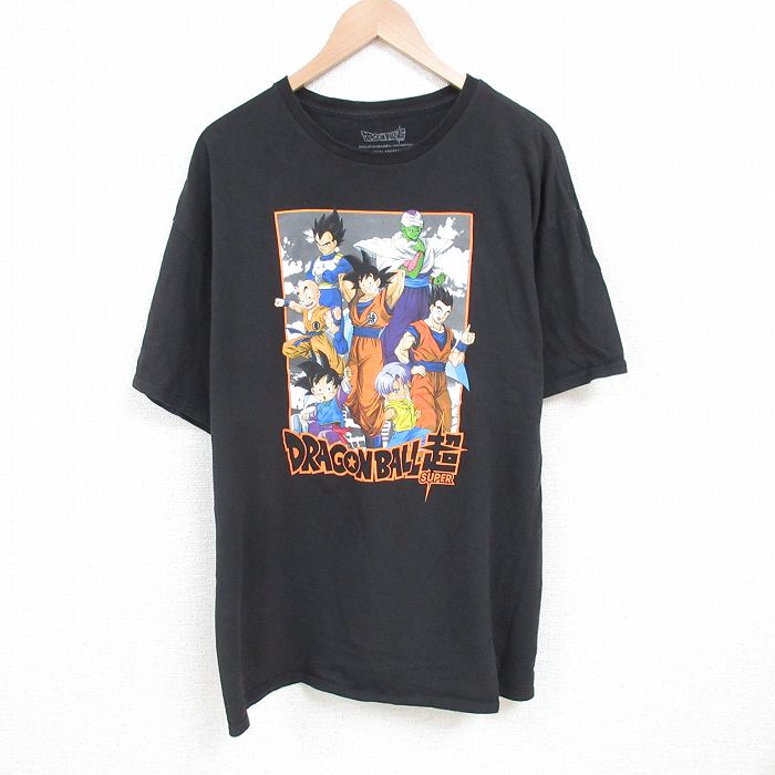 XL★古着 半袖 Tシャツ メンズ アニメ ドラゴンボール超 孫悟空 大きいサイズ コットン クルーネック 黒 ブラック 【spe】 25jun27 中古