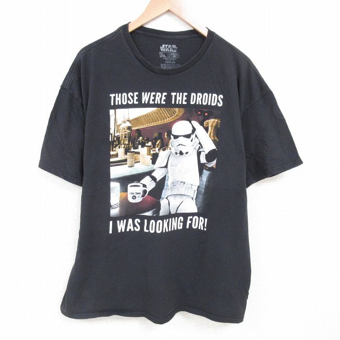 XL★古着 半袖 Tシャツ メンズ スターウォーズ STAR WARS ストームスルーパー 大きいサイズ コットン クルーネック 黒 ブラック 25jun27 中古