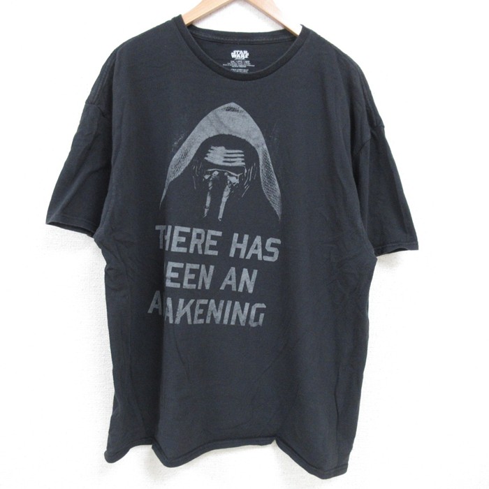 XL★古着 半袖 Tシャツ メンズ スターウォーズ STAR WARS カイロレン コットン クルーネック 黒 ブラック 25jun27 中古