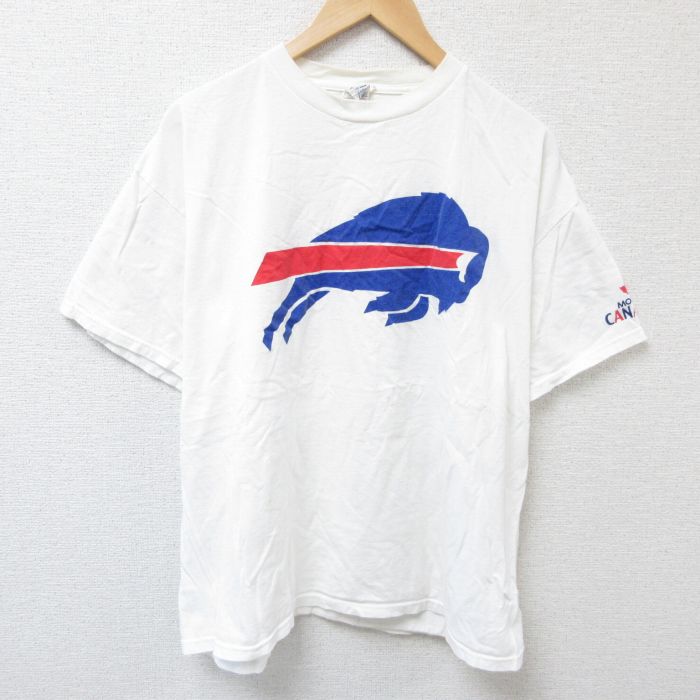 XL★古着 半袖 Tシャツ メンズ NFL バッファロービルズ コットン クルーネック 白 ホワイト アメフト スーパーボウル 25jun28 中古