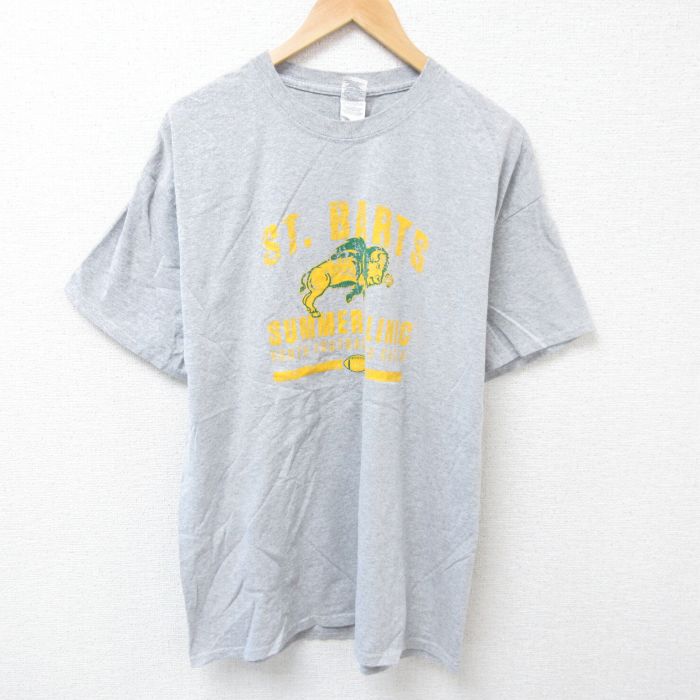 ユースフットボール 半袖Tシャツ グレー XL | 古着
