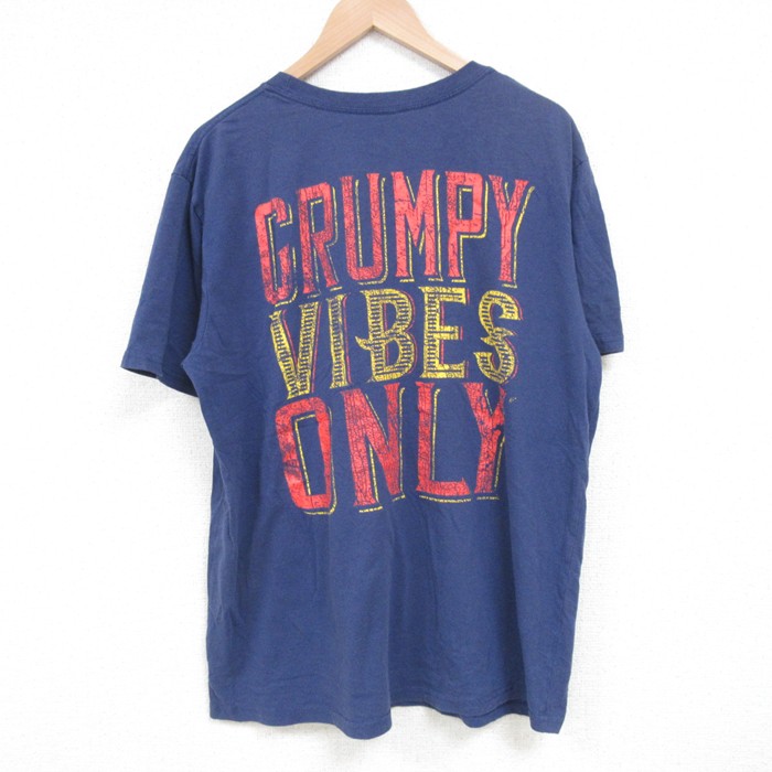 XL★古着 半袖 Tシャツ メンズ ディズニー DISNEY しらゆきひめ 7人の小人 七人のこびと クルーネック 紺 ネイビー 25jun28 中古