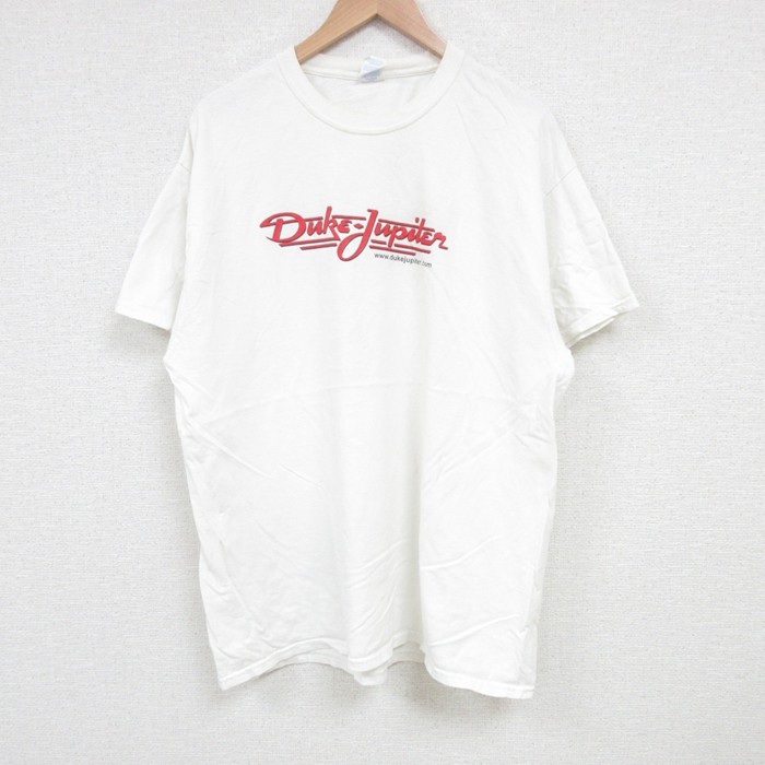 XL★古着 半袖 Tシャツ メンズ Duke コットン クルーネック 白 ホワイト 25jun28 中古