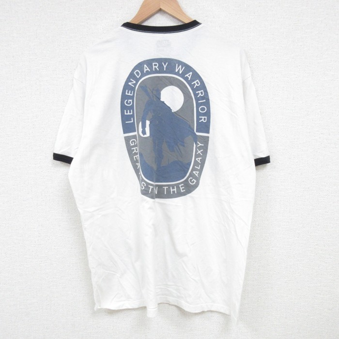 XL★古着 半袖 Tシャツ メンズ スターウォーズ STAR WARS マンダロリアン 大きいサイズ コットン クルーネック 白 ホワイト 25jun28 中古
