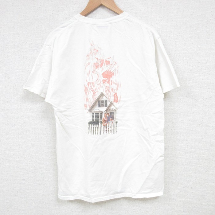 L★古着 半袖 Tシャツ メンズ 家 コットン クルーネック 白 ホワイト 25jun28 中古