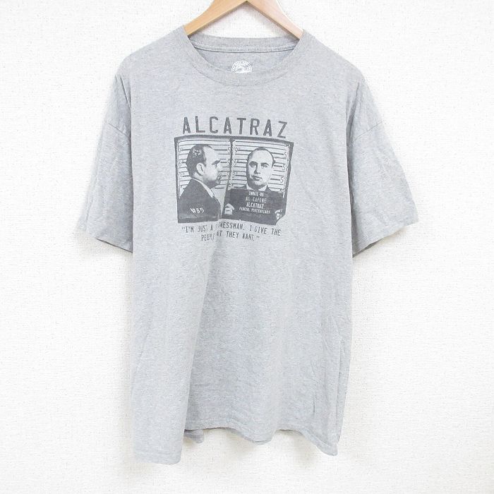 XL★古着 半袖 Tシャツ メンズ アルカポネ 大きいサイズ クルーネック グレー 霜降り 【spe】 25jun28 中古