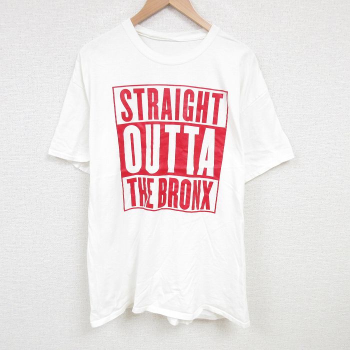 XL★古着 半袖 Tシャツ メンズ OUTA 大きいサイズ クルーネック 白 ホワイト 25jun28 中古
