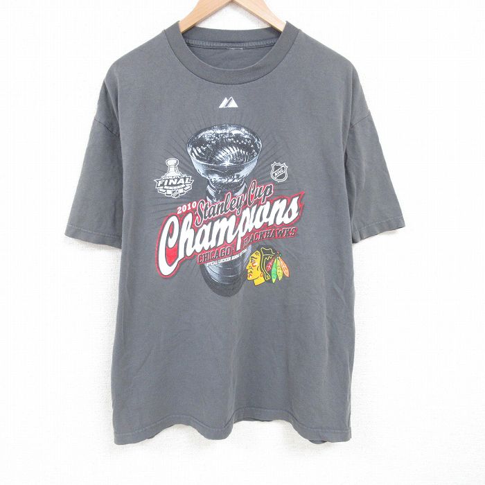 NHL シカゴブラックホークス 半袖Tシャツ グレー XL | 古着