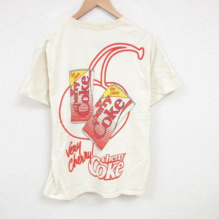 L★古着 半袖 Tシャツ メンズ チェリコーク コットン クルーネック 生成り 25jun28 中古
