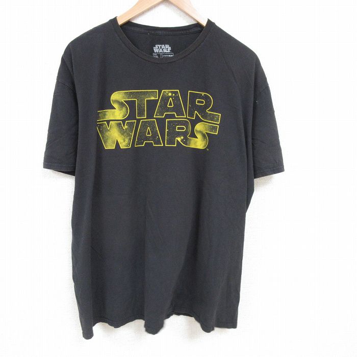 XL★古着 半袖 Tシャツ メンズ スターウォーズ STAR WARS 大きいサイズ コットン クルーネック 黒 ブラック 25jun28 中古